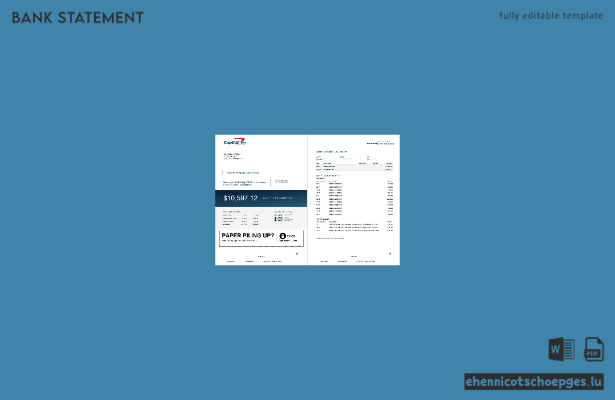 Kontoauszug der Capital One Bank (USA), Word-Dokument, 4 Seiten, Beispielvorschau